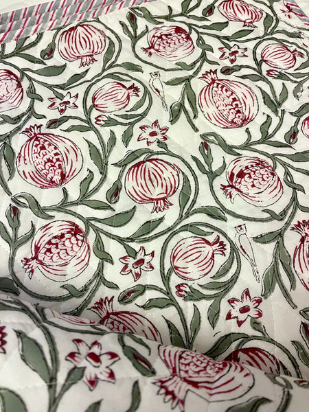 Pomegranate Garden Reversible Quilted Bedcover