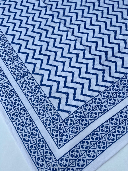 Blue Chevron Tablecloth