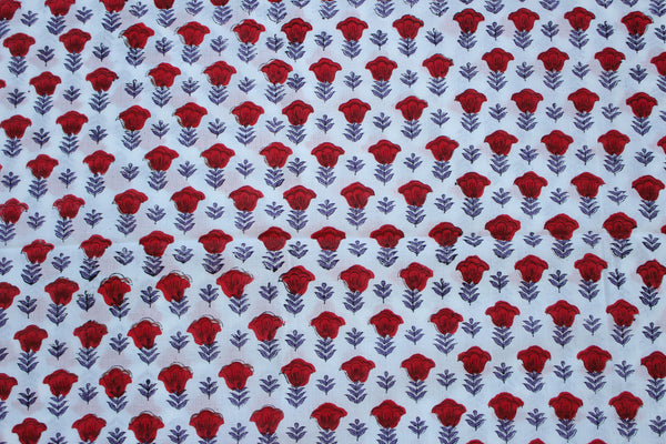 Crimson Tulips Fabric