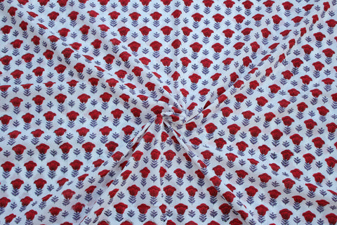 Crimson Tulips Fabric