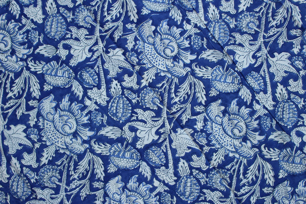 Cobalt Dahlias Fabric