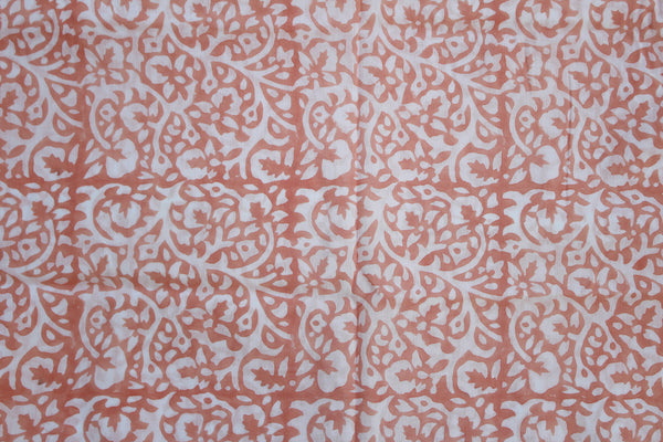 Peach Flora Fabric