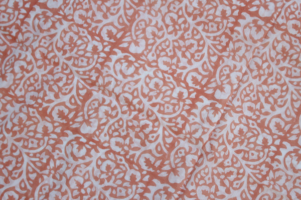 Peach Flora Fabric