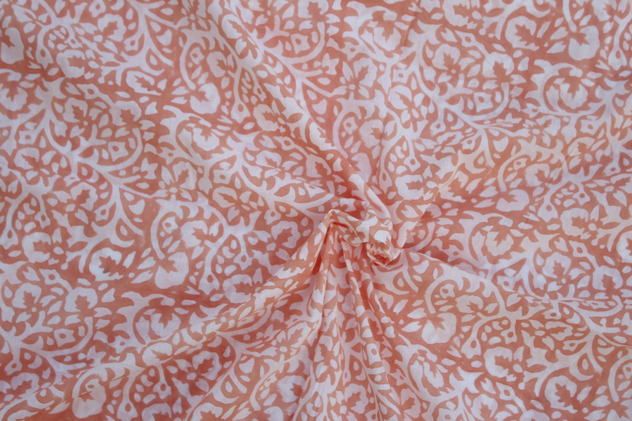 Peach Flora Fabric