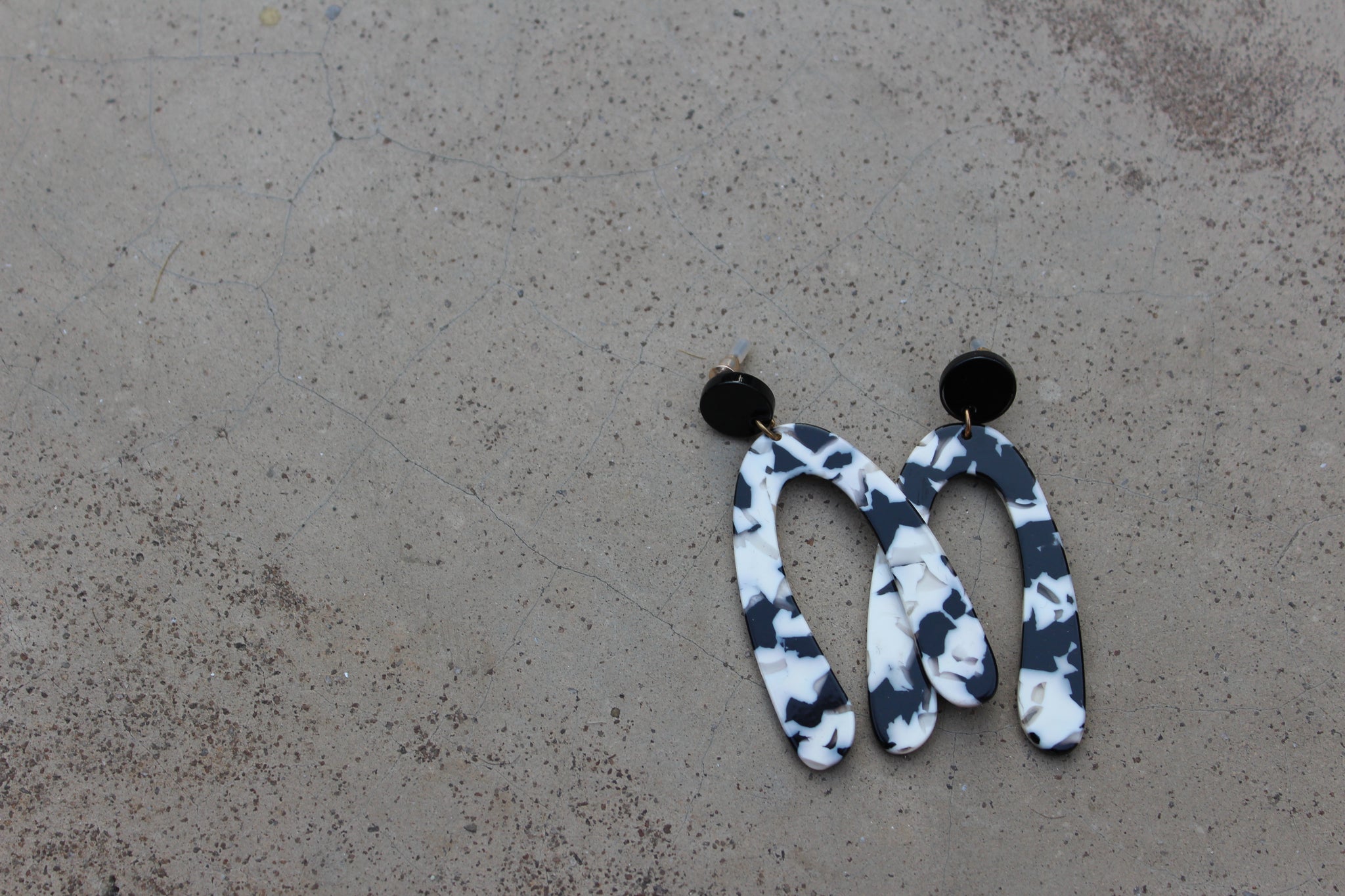 Terrazzo Wishbone Resin Earrings