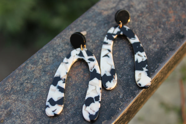 Terrazzo Wishbone Resin Earrings