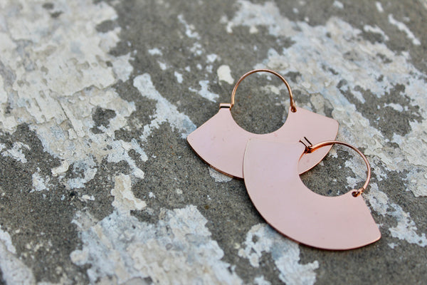 Rose Gold Mezzaluna Earrings