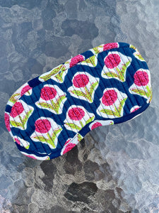 Navy Peonies Eye Mask