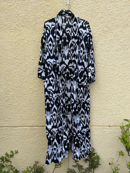 Black Ikat Robe