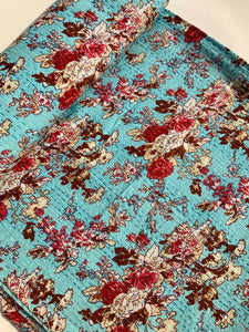 Turquoise Roses Kantha